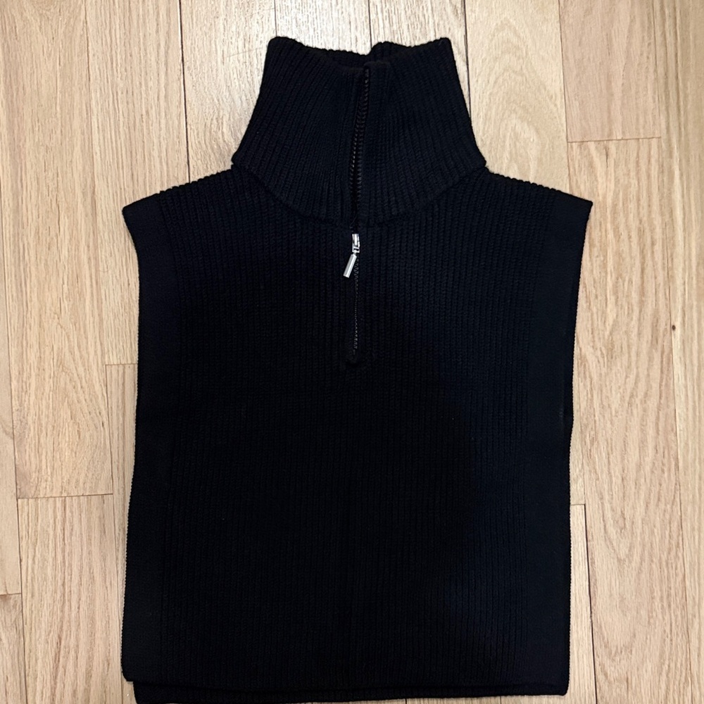 Black Sleeveless Turtleneck Sweater